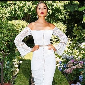 Pretty little thing Lace Bardot dress